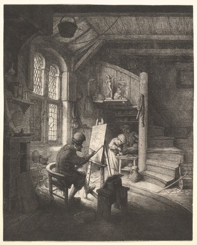 Il pittore nel suo studio da Adriaen Jansz. van Ostade