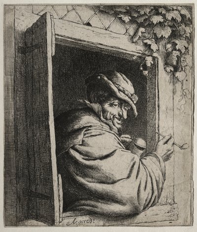 Il fumatore alla finestra da Adriaen Jansz. van Ostade