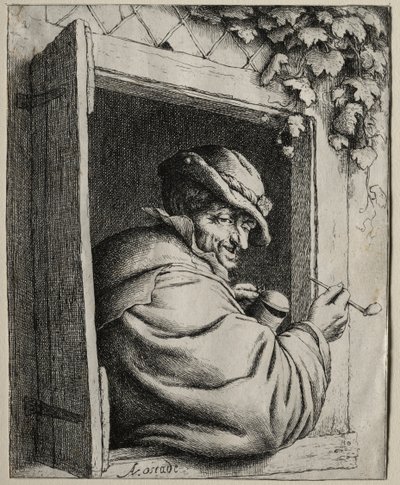 Il fumatore alla finestra da Adriaen Jansz. van Ostade