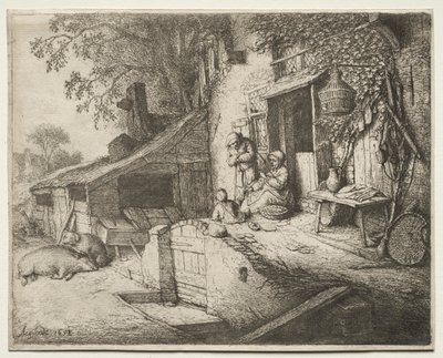 La donna che fila da Adriaen Jansz. van Ostade