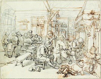 Gruppo di contadini in una taverna da Adriaen Jansz. van Ostade