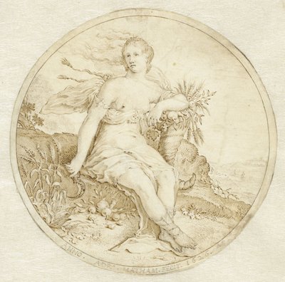 Cerere seduta con un corno dell