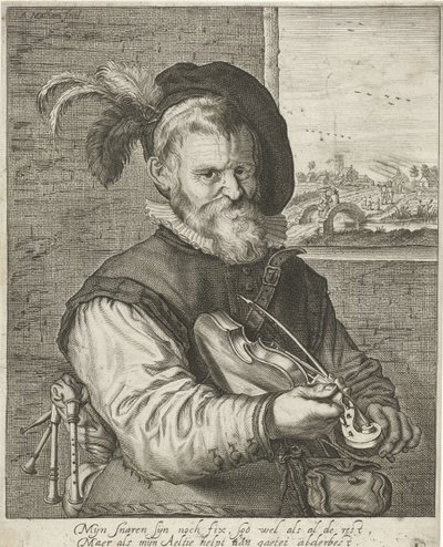 Vecchio violinista da Adriaen Matham