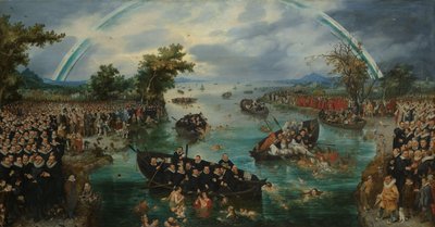 Pesca delle Anime: allegoria della gelosia delle diverse religioni durante la Tregua dei Dodici Anni tra la Repubblica Olandese e la Spagna da Adriaen Pietersz van de Venne