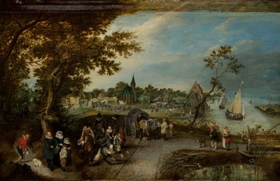 Paesaggio con figure e una fiera di paese da Adriaen Pietersz van de Venne