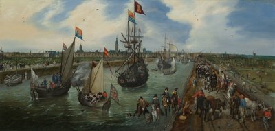 La partenza di un dignitario da Middelburg da Adriaen Pietersz van de Venne