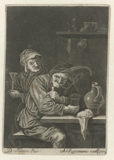Contadino che fuma in una locanda da Adriaen Possemiers