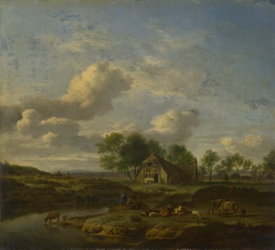 Paesaggio con Fattoria vicino a un Ruscello da Adriaen Velde van de