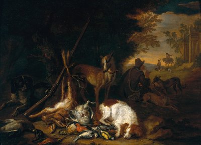 Un cacciatore con i suoi cani da Adriaen de Gryef