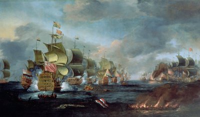 La battaglia di Lowestoft, 3 giugno 1665 da Adriaen van Diest