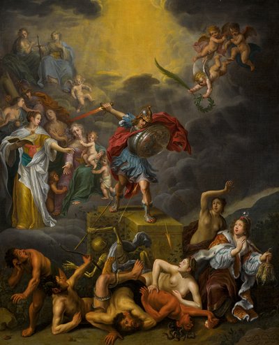 La battaglia della virtù contro i vizi da Adriaen van Nieulandt the younger