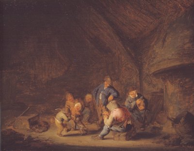 Una stanza in un cottage da Adriaen van Ostade