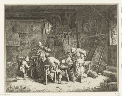 Contadini a un pasto in una locanda (La colazione) da Adriaen van Ostade