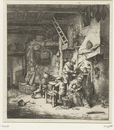 Famiglia di contadini in interno da Adriaen van Ostade