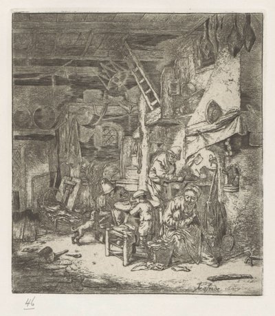 Famiglia contadina in interno da Adriaen van Ostade