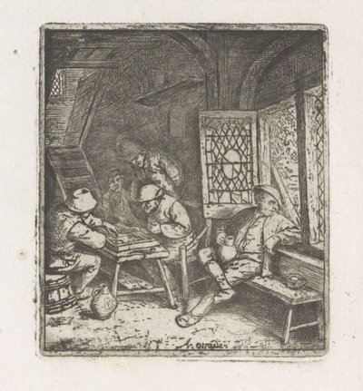 Interno contadino con giocatori di tric-trac da Adriaen van Ostade