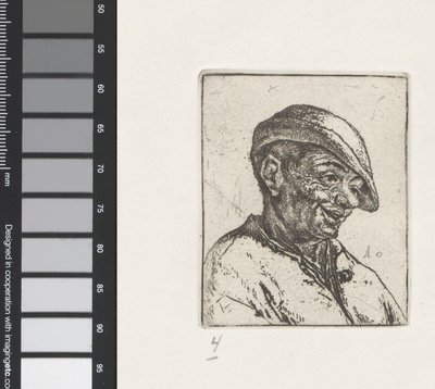 Busto di un contadino che ride da Adriaen van Ostade