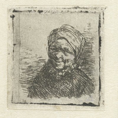 Busto di una contadina sorridente da Adriaen van Ostade