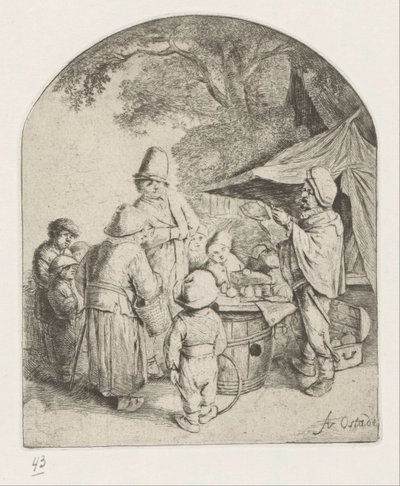 Ciarlatano vende le sue merci da Adriaen van Ostade