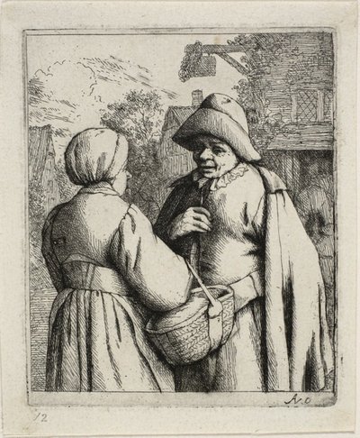 Uomo e donna che conversano da Adriaen van Ostade