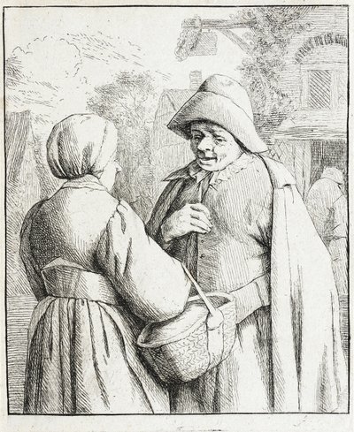 Uomo e donna in conversazione da Adriaen van Ostade