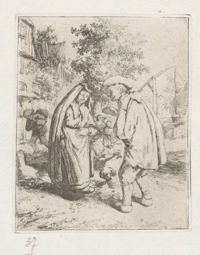 Uomo e donna in conversazione da Adriaen van Ostade
