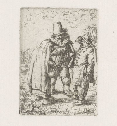 Uomo con collare pieghettato con una coppia di contadini da Adriaen van Ostade