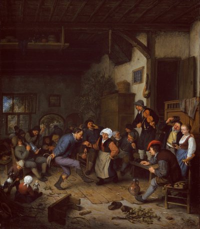 Festaioli in una locanda da Adriaen van Ostade
