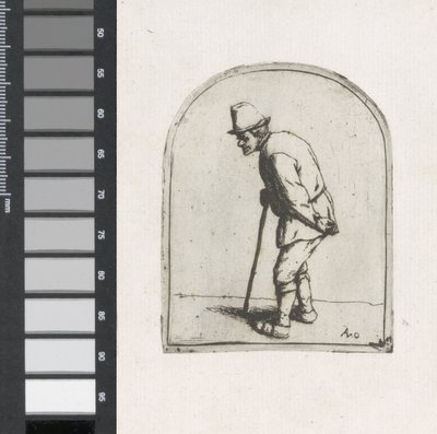 Vecchio con un bastone da Adriaen van Ostade