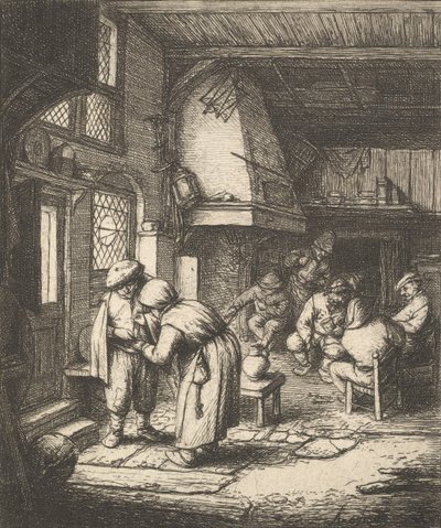 Contadino che paga il conto, 1610-85 da Adriaen van Ostade