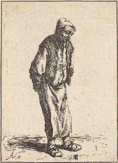 Contadino con le mani dietro la schiena, 1610-85 da Adriaen van Ostade