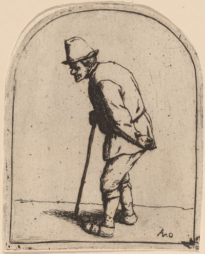 Contadino con la schiena curva da Adriaen van Ostade