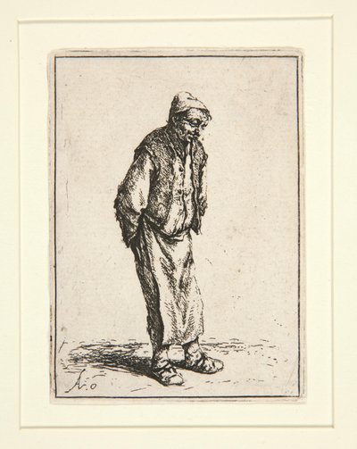 Contadino con le mani dietro la schiena da Adriaen van Ostade