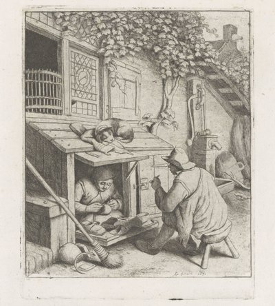 Calzolaio in una bottega davanti alla sua casa da Adriaen van Ostade