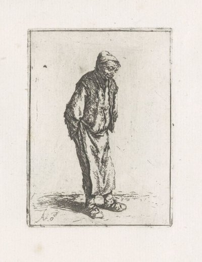 Uomo in piedi con le mani dietro la schiena da Adriaen van Ostade