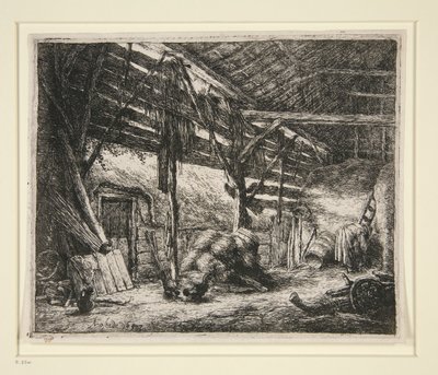 Il fienile da Adriaen van Ostade