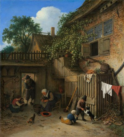 Il cortile del cottage da Adriaen van Ostade