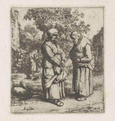 Due vecchie donne in conversazione da Adriaen van Ostade