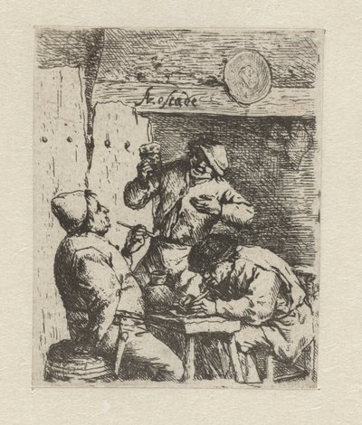 Due fumatori e un bevitore in una locanda da Adriaen van Ostade