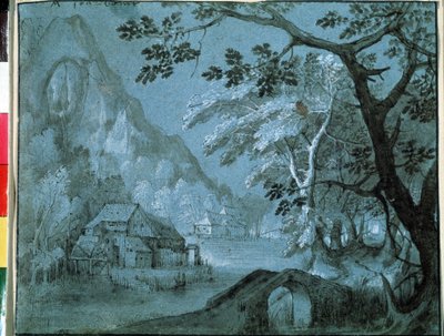 Paesaggio con un mulino al lago di montagna da Adriaen van Stalbemt