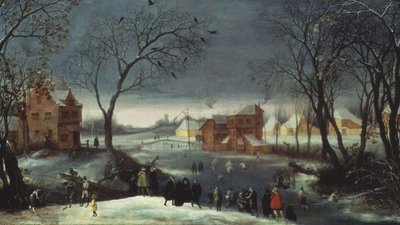 Paesaggio invernale con pattinatori da Adriaen van Stalbemt