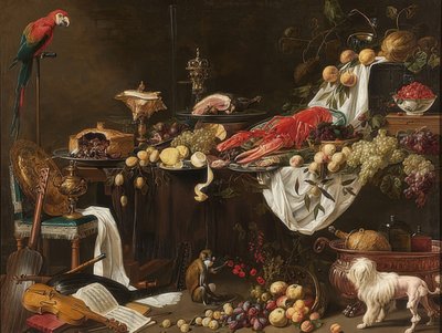 Natura morta di banchetto. 1644 da Adriaen van Utrecht