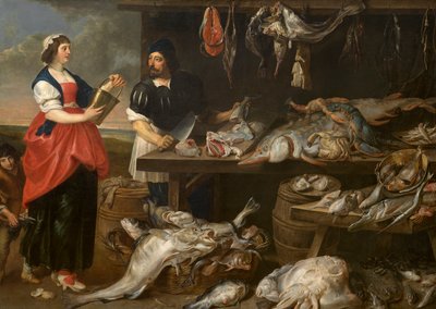 Bancarella del pescivendolo da Adriaen van Utrecht