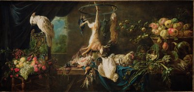 Natura morta: selvaggina, verdure, frutta, cacatua da Adriaen van Utrecht