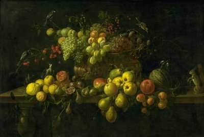 Natura morta con frutta su un tavolo da Adriaen van Utrecht