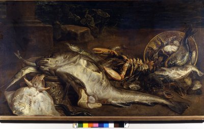 Natura morta di pesci. Dipinto di Adriaen van Utrecht (1599 - 1652). Milano, CRA da Adriaen van Utrecht