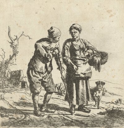 Contadino e sua moglie in conversazione da Adriaen van de Velde
