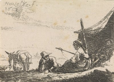 Figure vicino a una tenda da Adriaen van de Velde