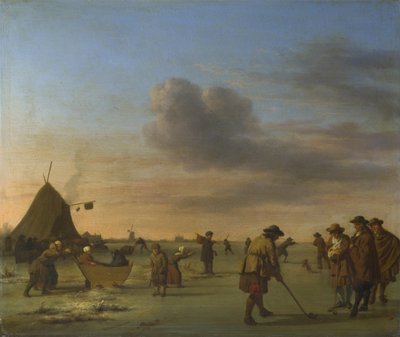 Golfisti sul ghiaccio vicino a Haarlem da Adriaen van de Velde
