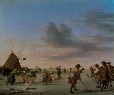 Golfisti sul ghiaccio vicino a Haarlem, 1668 da Adriaen van de Velde